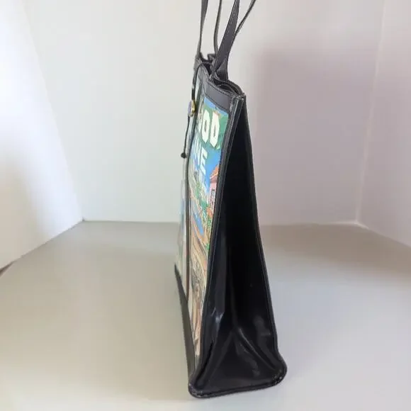 Lutci Vintage Black Hollywood Movies Magazine Anna Silvey Illustration Tote Bag - Picture 12 of 13